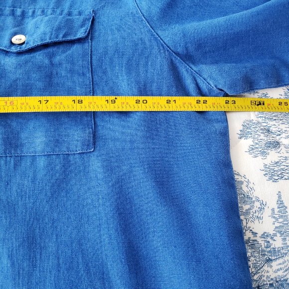 Lino By Chico's 100% Linen Button Up Shirt Blouse - Picture 5 of 7